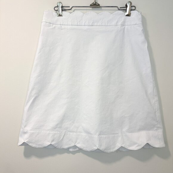 J.McLaughlin White Scallop Hem Skirt –‎ Size 8 - Picture 1 of 8